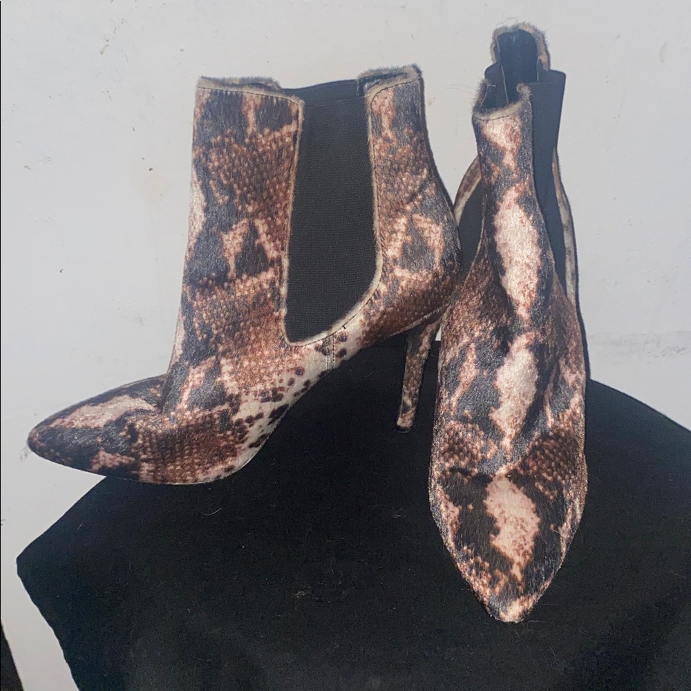 Charles David Snake Print Ankle Boots
